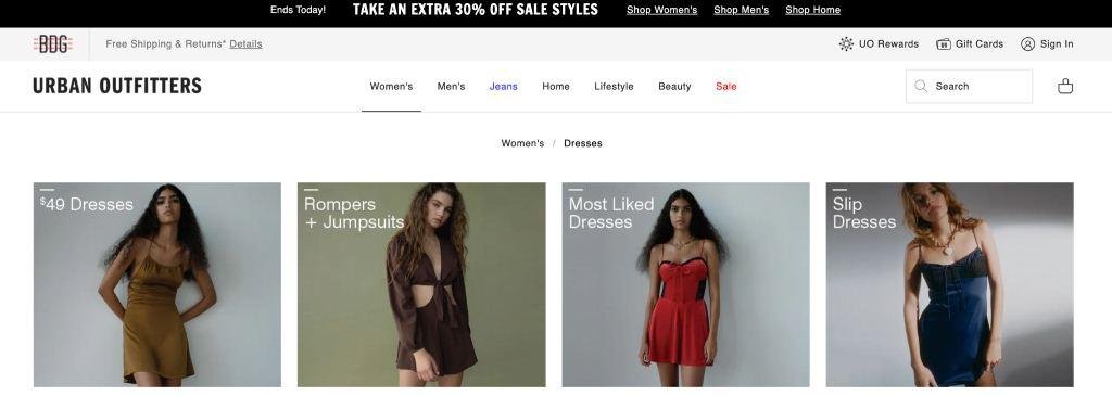 Urban Outfitters - eCommerce Category 1