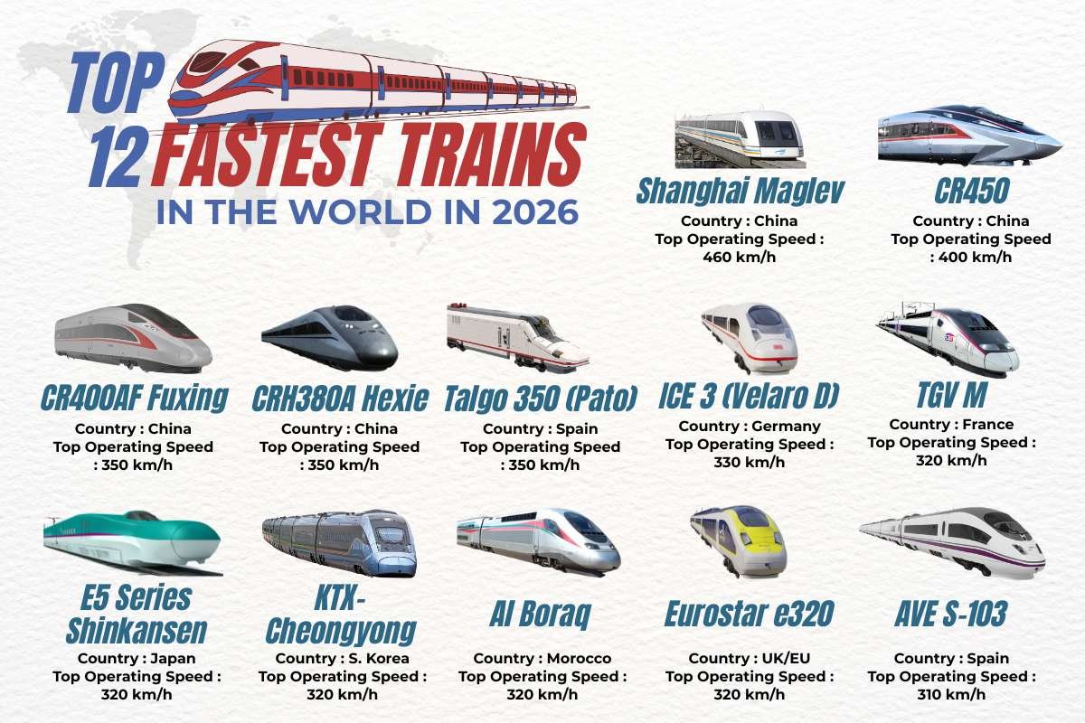 Top 12 Fastest Trains in the World in 2026 | The Enterprise World