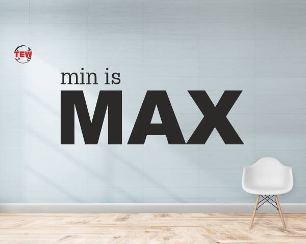 Board written on Min Is Max - Minimalist design