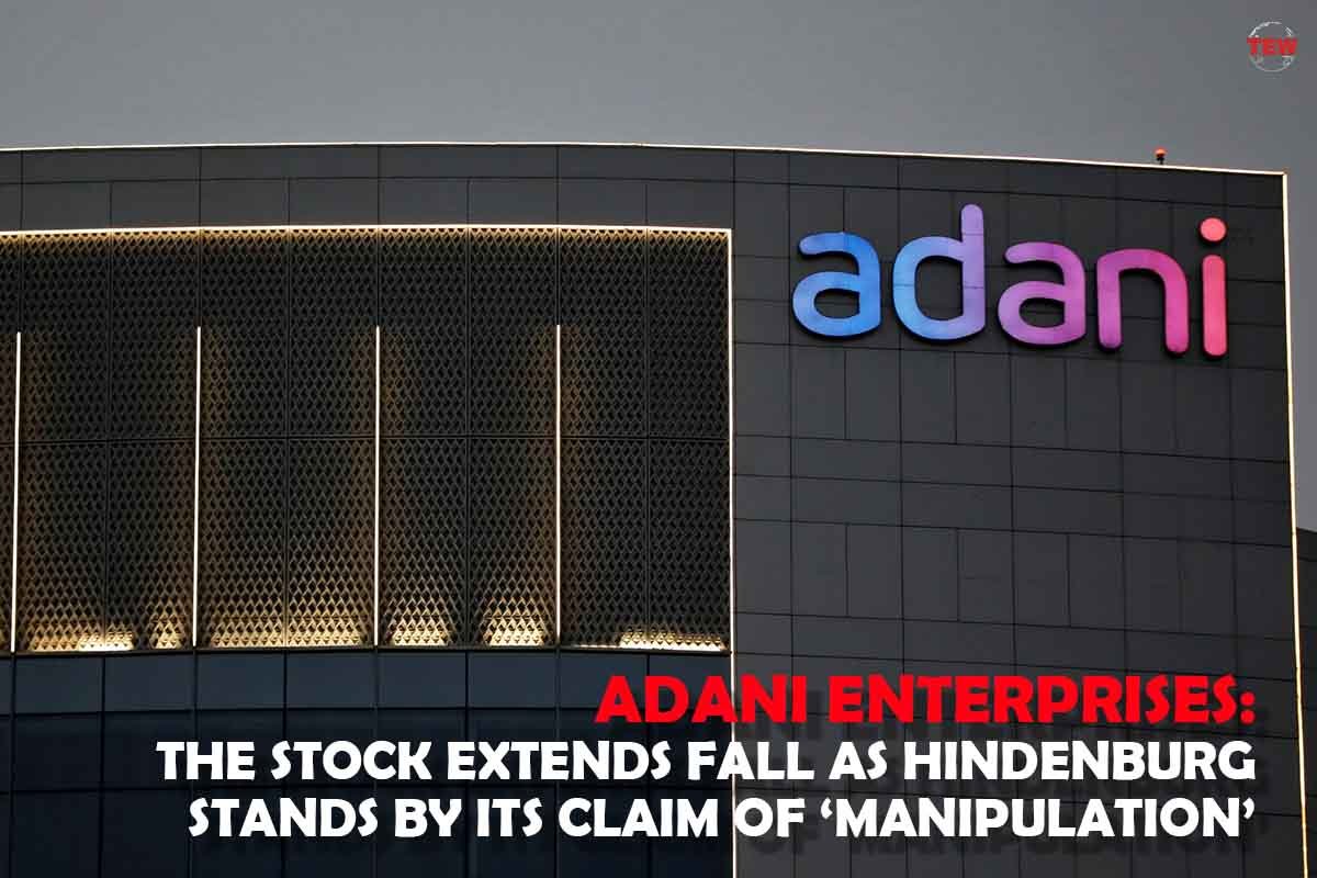 Adani Enterprises: The Stock Extends Fall as Hindenburg Stands by its Claim of ‘Manipulation’